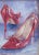 Impressionist sexy fancy fashionable red stiletto evening shoes oil painting on artist canvas panel displayed in a new...