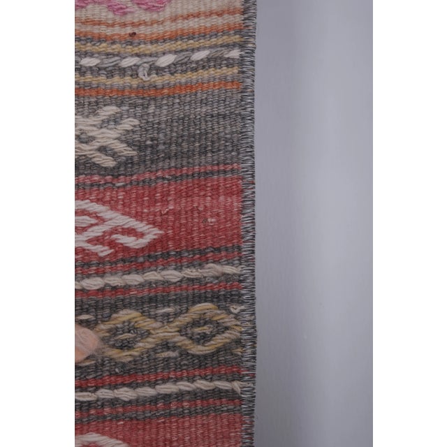 1960s Vintage Turkish Wool Kilim Runner 1'9'' X 23'1'' For Sale - Image 9 of 13