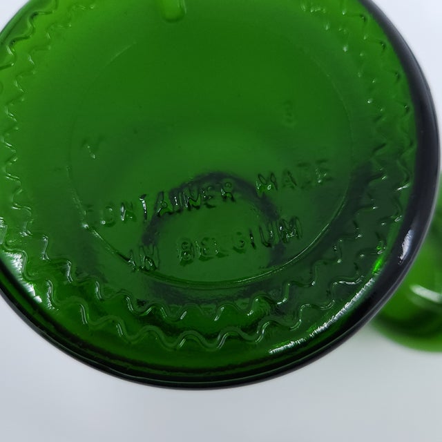 Vintage Emerald Green Belgium Apothecary Jar Canister Container Bubble Lid For Sale - Image 12 of 12
