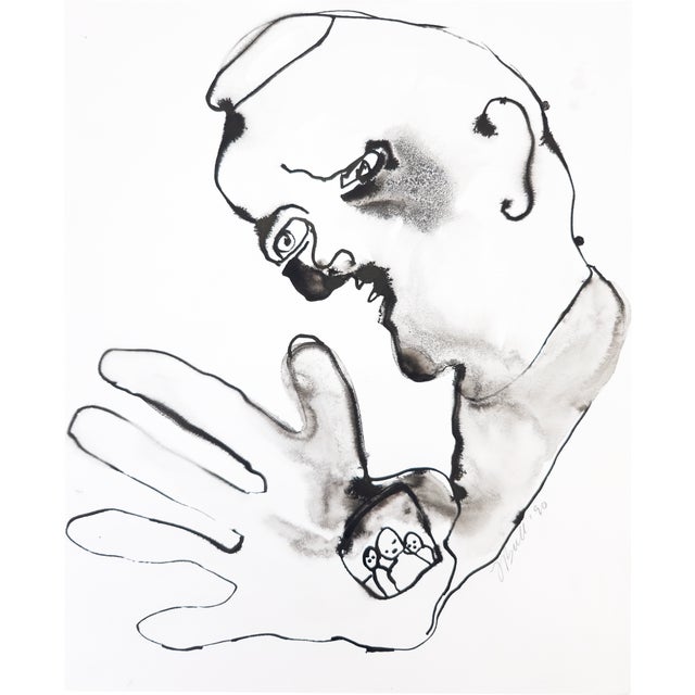 Jack Be Nimble Fran Bull, c. 1990 Jack Be Nimble by Fran Bull presents an original ink painting featuring a figure we can...