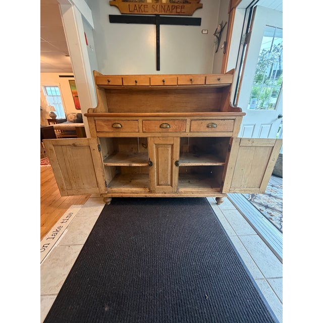 Antique English Pine Sideboard For Sale In Boston - Image 6 of 12