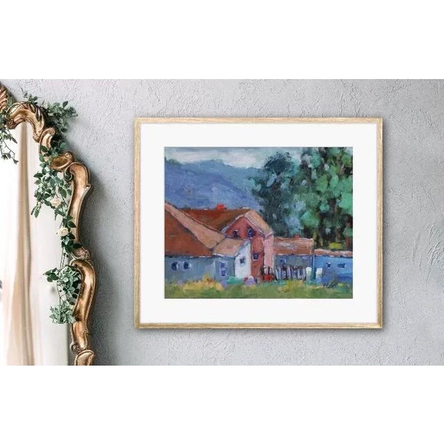 Blue Contemporary Impressionist Landscape, Fort Bragg California For Sale - Image 8 of 12