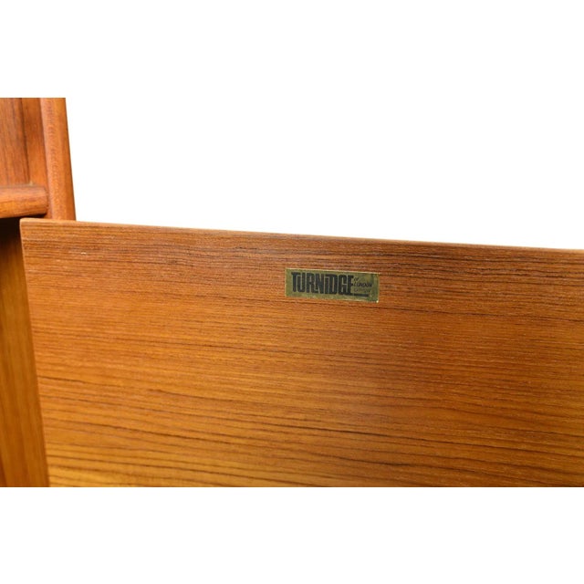 Brown Mid 20th Century Freestanding Teak Cocktail Bar With White Laminate Top For Sale - Image 8 of 10