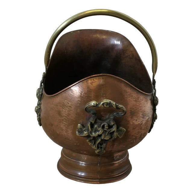 Arts and Crafts Copper Helmet Coal Scuttle , 1890s For Sale