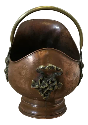 Arts and Crafts Copper Helmet Coal Scuttle , 1890s