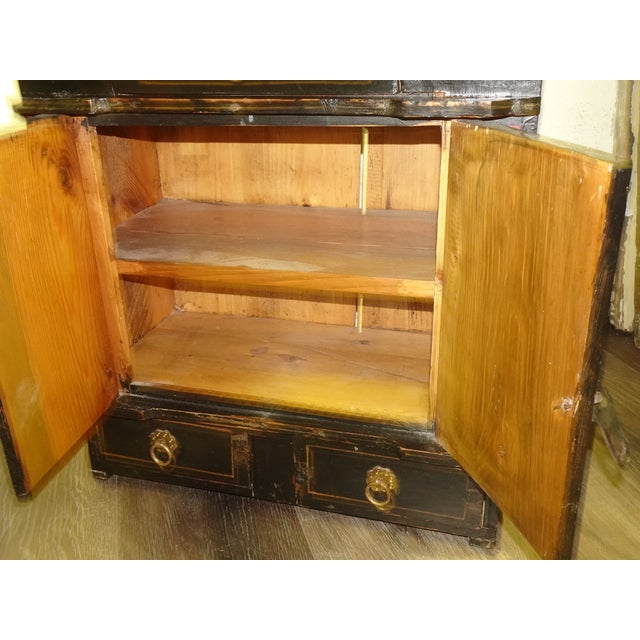 Antique Small Mongolian Chest With Drawers Oriental Asian Style Signed For Sale - Image 11 of 14