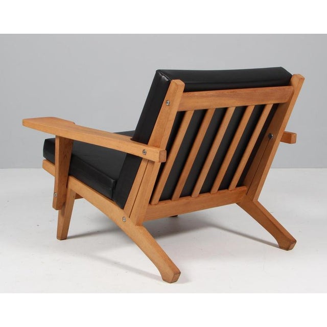 Wood GE-370 Lounge Chair in Oak Frame and Full Grain Leather by Hans J. Wegner for Getama, 1960s For Sale - Image 7 of 8