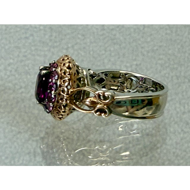 Michael Valitutti Rhodolite Garnet 18k Gold Over Sterling 925 Nh Ring Size 5 For Sale - Image 4 of 5
