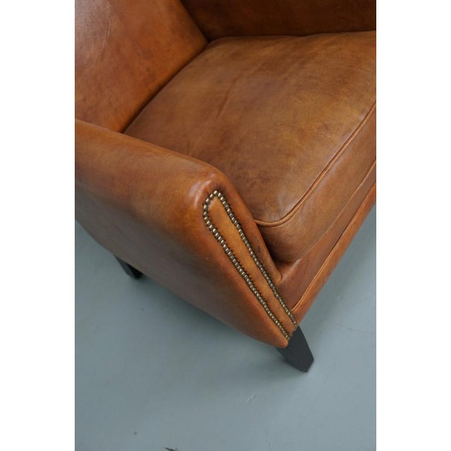 Vintage Dutch Cognac Leather Club Chair, 1970s For Sale - Image 4 of 14