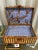 Vintage English natural two tone wicker with blue plaid cotton fabric inside picnic handled basket with leather details.