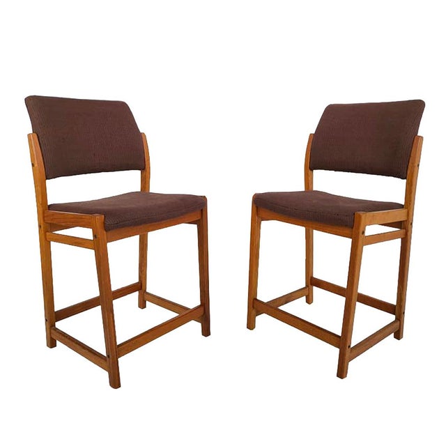 Mid 20th Century Swedish Teak Counter Stools Designed by Svegards Markaryd, Set of 2 For Sale In Miami - Image 6 of 11
