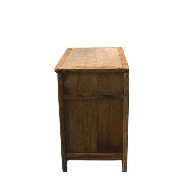 17th Century Naturally Aged 4 Panel Elm Cabinet For Sale - Image 5 of 12
