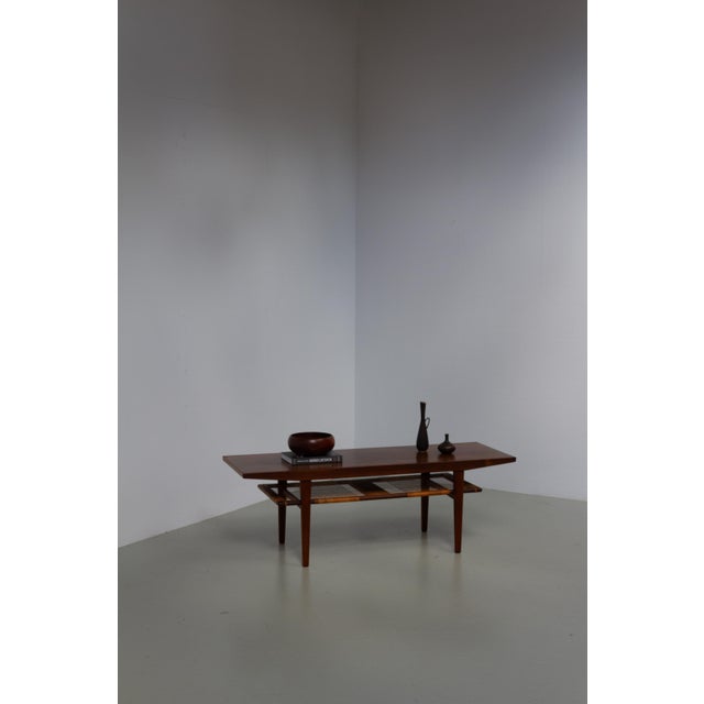 Danish Walnut and Cane Coffee Table by Anton Kildeberg, 1960s For Sale - Image 9 of 18
