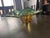 Abstract Vintage Murano Blown Glass - Green and Yellow Leaf Bowl For Sale - Image 3 of 9