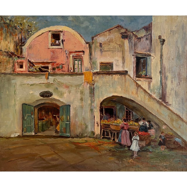 Sartorelli, Animated Landscape, 1920s, Oil on Canvas For Sale - Image 10 of 10