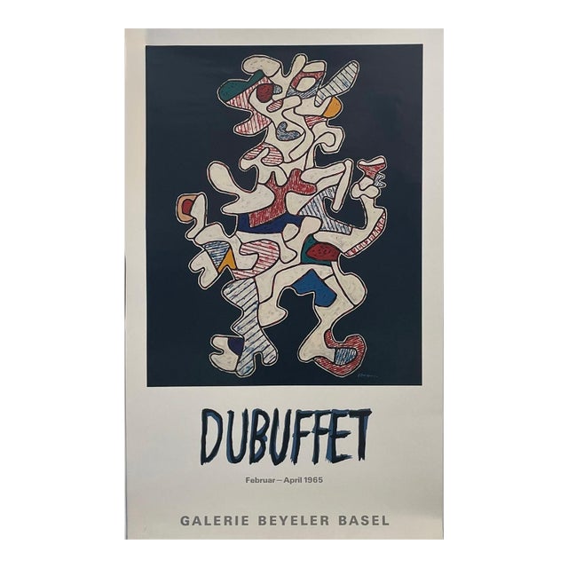After Jean Dubuffet, Original Vintage Poster Jean Dubuffet Gallery Exhibition Galerie Beyeler Basel For Sale