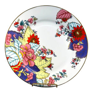 Imperial Leaf Tobacco Leaf 10.75" Dinner Plate Floral Gold Trim China