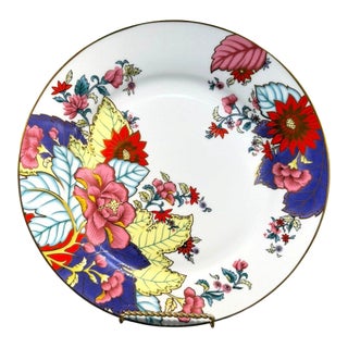 Late 20th Century Imperial Leaf Tobacco Leaf Dinner Plate Floral Gold Trim China For Sale