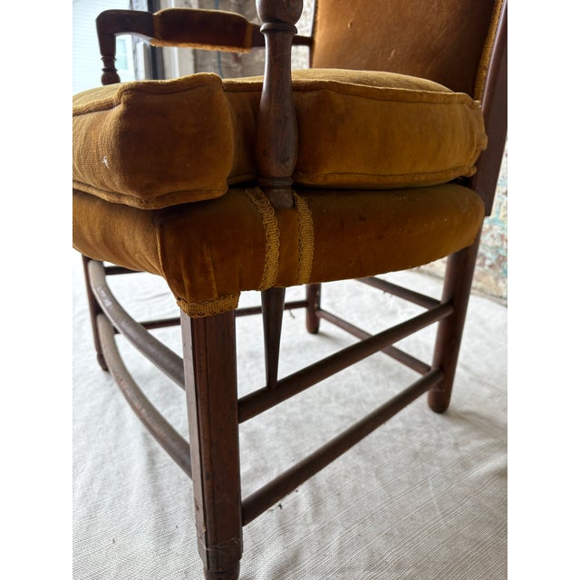 Antique Early American Upholstered Armchair For Sale - Image 10 of 10