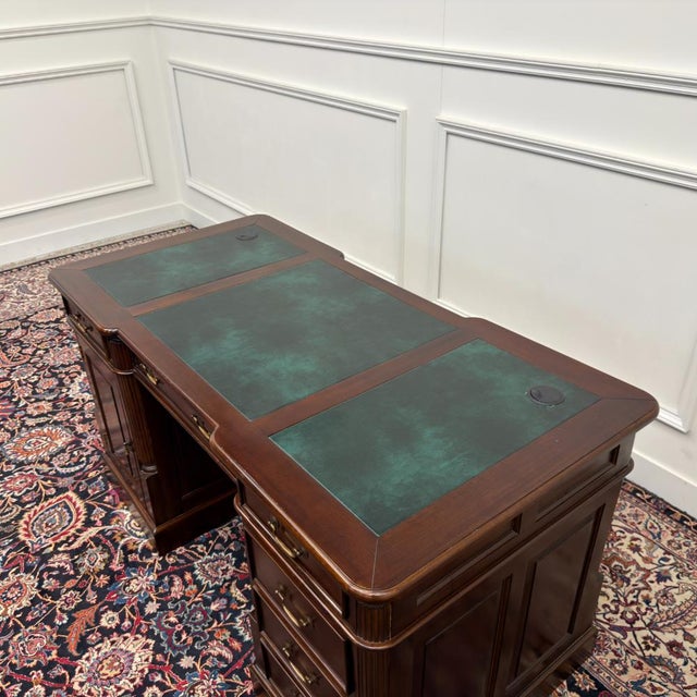 English Classic Desk in Teak with Leather For Sale - Image 17 of 18