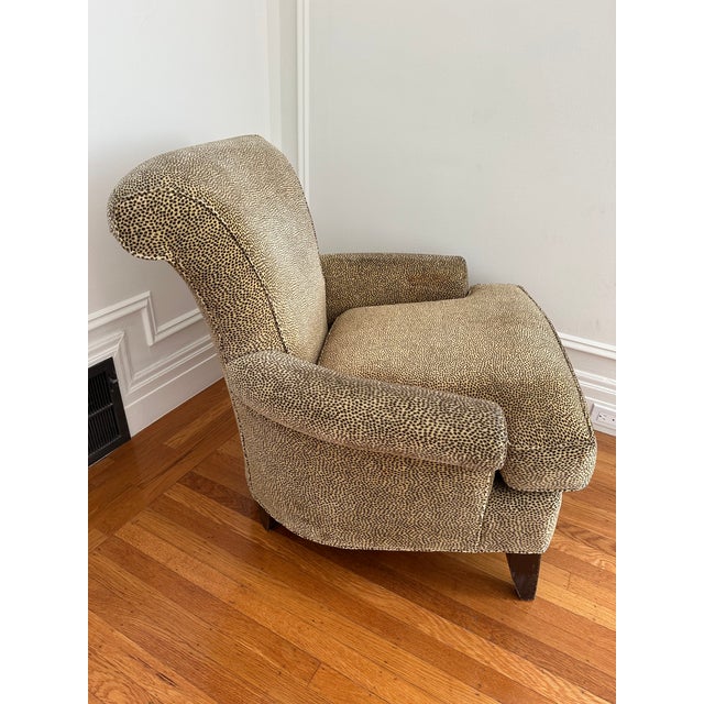 ABC Carpet & Home Animal Print Accent Chair and Ottoman For Sale - Image 4 of 10