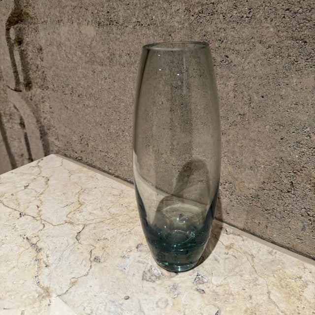 1950s 1957 Smoke Grey Torpedo Glass Vase Per Lütken Holmegaard For Sale - Image 5 of 10