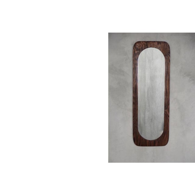 Large Scandinavian Wooden Wall Mirror, 1950s For Sale - Image 4 of 9