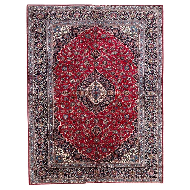 Large Vintage Kashan Style Rug, 1960s For Sale