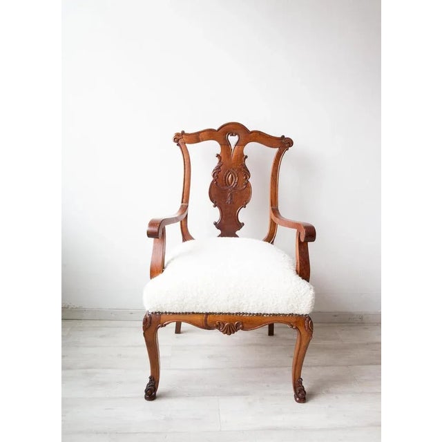 Spanish Chestnut Armchair, 1950s For Sale - Image 10 of 10