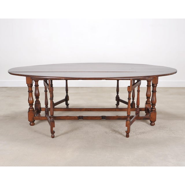 English Georgian Style Oak Drop-Leaf Wake Dining Table 7.5 Ft For Sale - Image 18 of 18