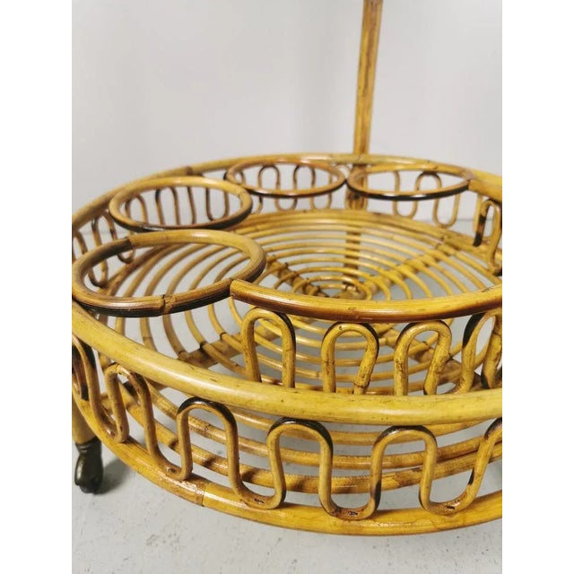 Bamboo Rattan Wicker Trolley, 1950s For Sale - Image 12 of 18
