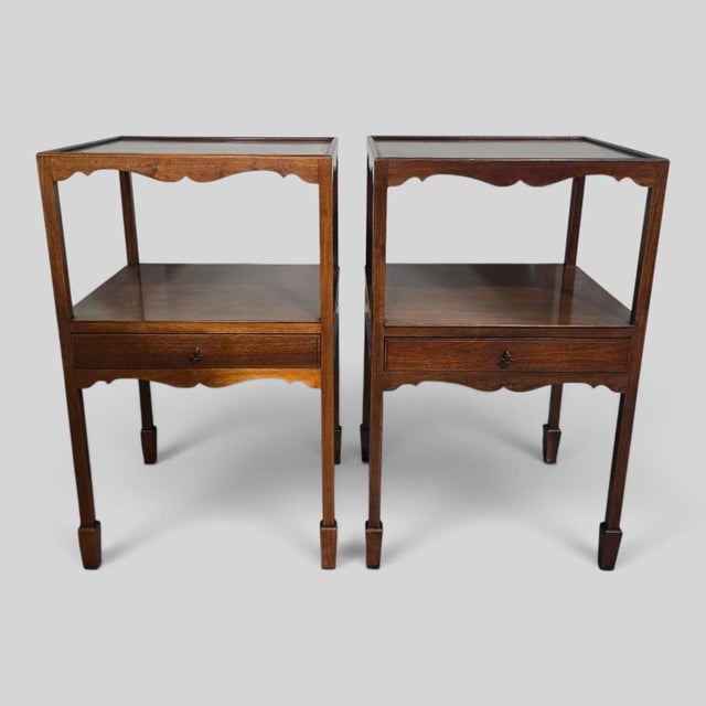 Georgian Mahogany Bedside Lamp Tables, 1920, Set of 2 For Sale - Image 11 of 11