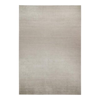 2010s Rug & Kilim’s Plain Modern Rug in Solid Silver-Gray Tone-on-Tone For Sale