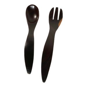 Vintage Danish Modern Rosewood Salad Serving Spoon & Fork, C. 60s