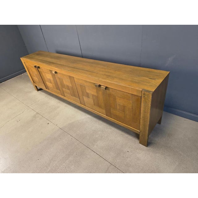 Wood Vintage Graphical Sideboard by Frans Defour for Defour, 1970s For Sale - Image 7 of 13