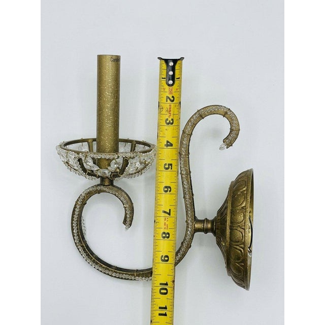 Late 20th Century Vintage Parisian Bubbled Glass Ball Wall Sconce Decorative Beads For Sale - Image 5 of 6
