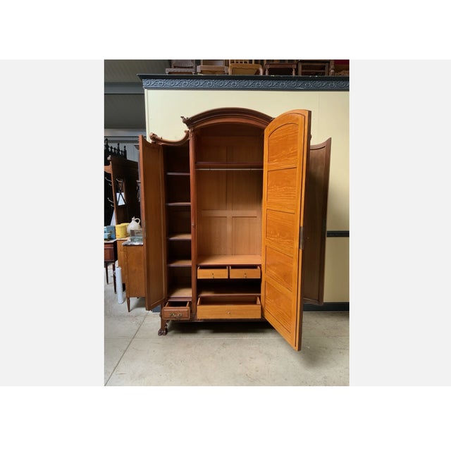 Wood Antique Art Nouveau Wardrobe from École Nancy, 1910 For Sale - Image 7 of 12