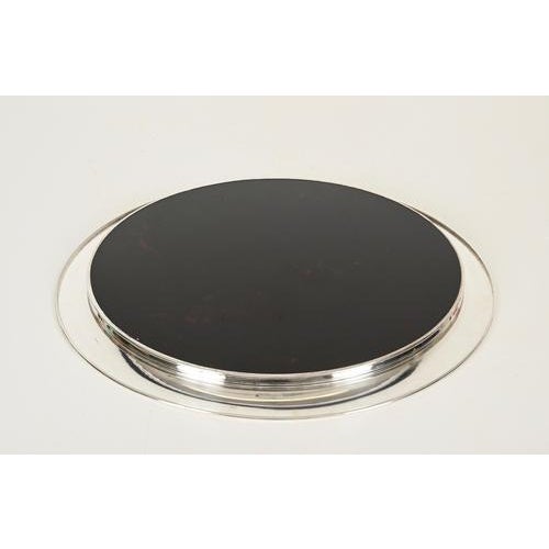 Silver-Plated and Tortoiseshell Acrylic Glass Serving Tray or Centerpiece from Dior, 1970s For Sale - Image 10 of 12