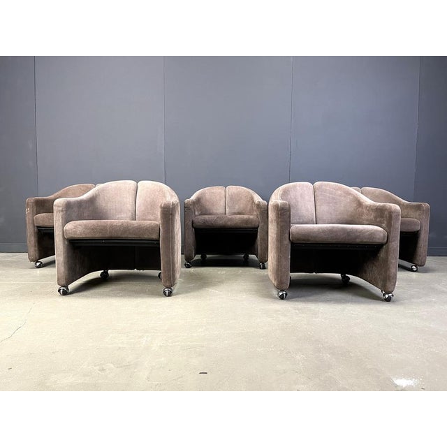 PS142 Easy Chairs attributed to Eugenio Gerli for Tecno, 1970s, Set of 5 For Sale - Image 9 of 11