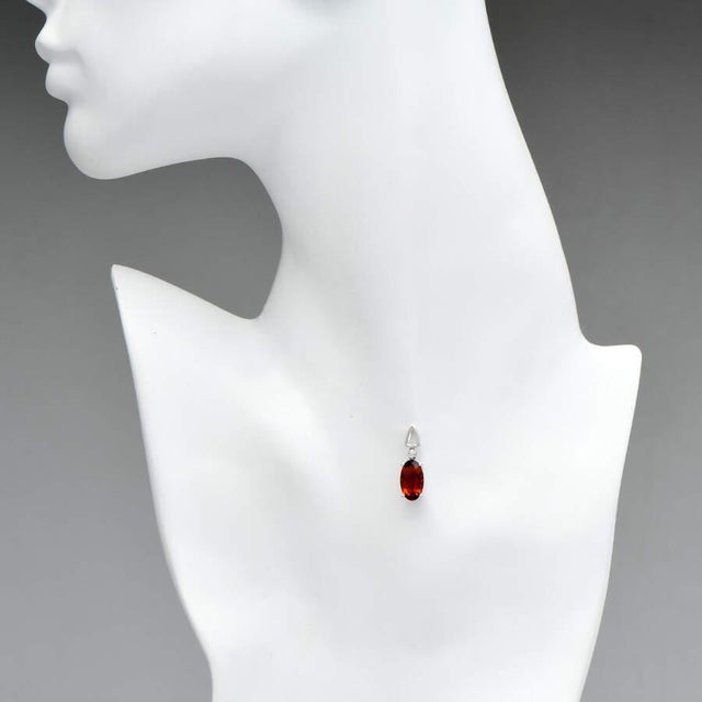 Contemporary 14KW Citrine(2.75) & Diamond(0.05) Drop Pendant For Sale - Image 3 of 3