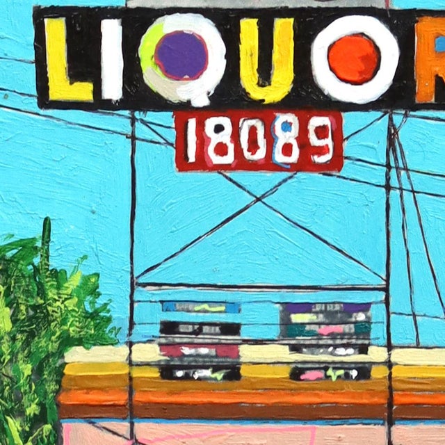 Abstract Liquor Store in Tarzana - Original Los Angeles Pop Art Mixed Media Artwork on Paper by Fabio Coruzzi For Sale - Image 3 of 7