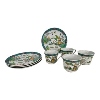 Vintage Chinese Garden Taste Setter by Sigma Set - 8pcs For Sale