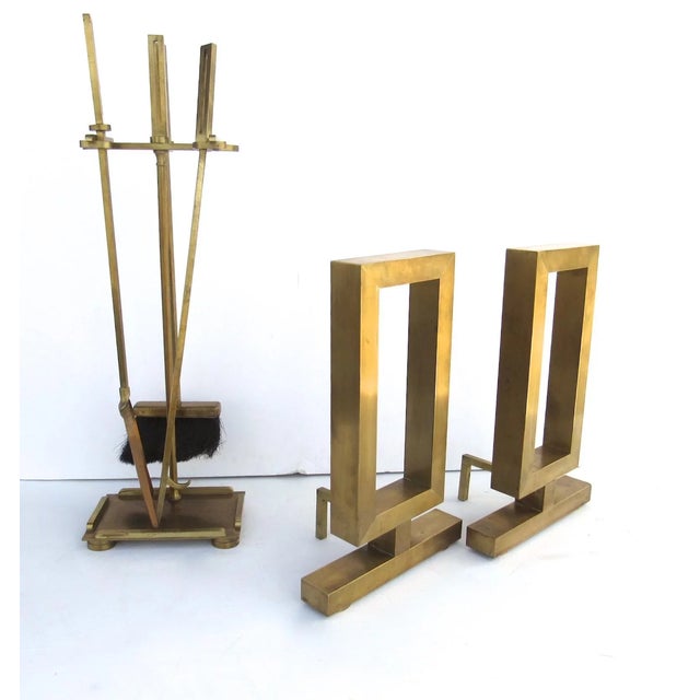 Andirons and Matching Tools by Donald Deskey - A Pair For Sale In Denver - Image 6 of 9