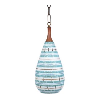 Italian Stripe Ceramic Pendant Chandelier For Sale