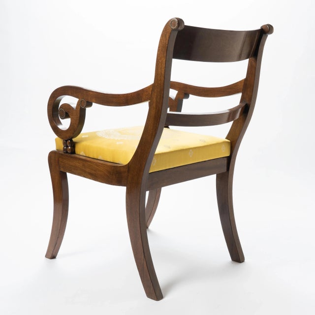 Early 19th Century English Mahogany Arm Chair With Upholstered Seat, 1820 For Sale - Image 5 of 11
