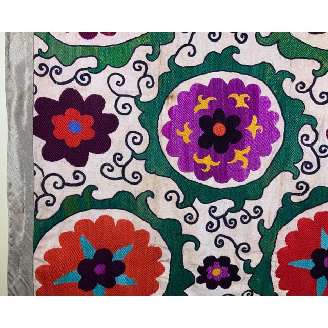 Antique Suzani Panel Wall Hanging For Sale - Image 10 of 12