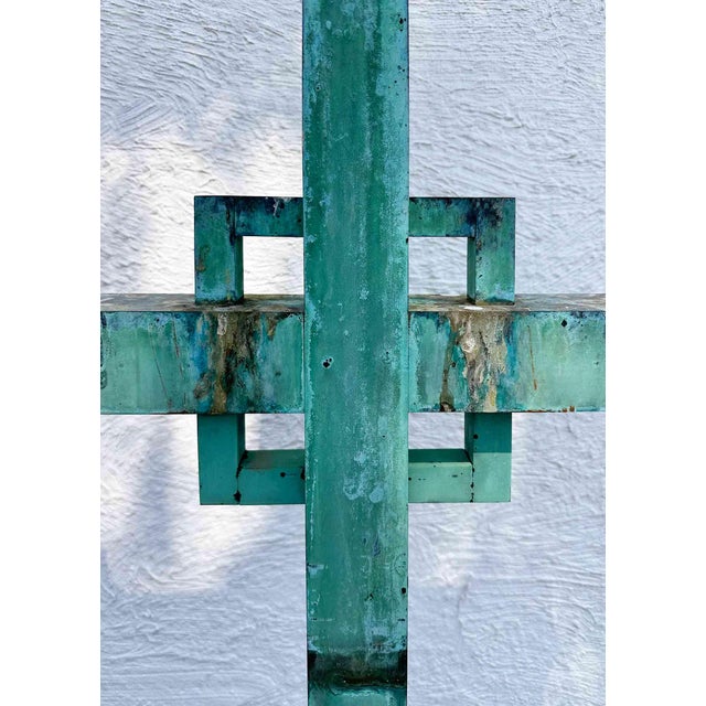Antique Heavy Bronze Cross For Sale - Image 4 of 6