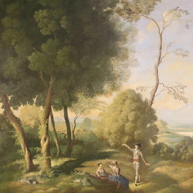 Large Italian Painting From the Mid-20th Century 1952 - Unsigned For Sale In Kansas City - Image 6 of 11