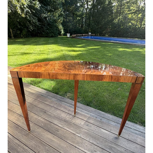 Flame Mahogany Demi-Lune Accent Table For Sale In New York - Image 6 of 18