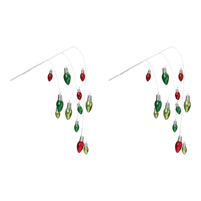 Contemporary Hanging Holiday Light Spray (Set of 2) For Sale - Image 3 of 3
